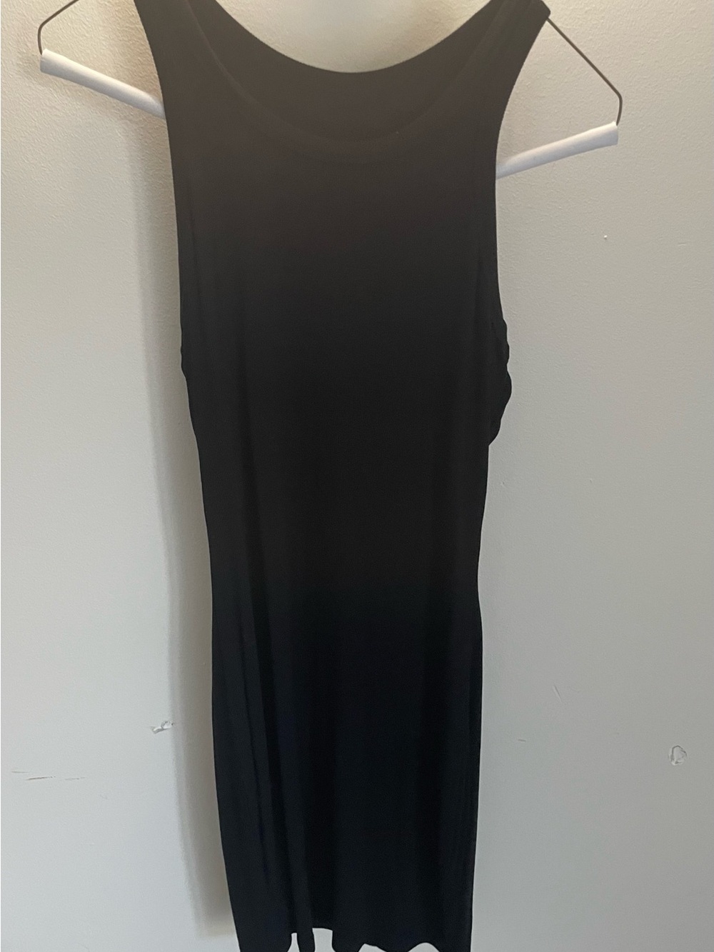 Classic Black Ribbed Tank Dress - Picture 2 of 3